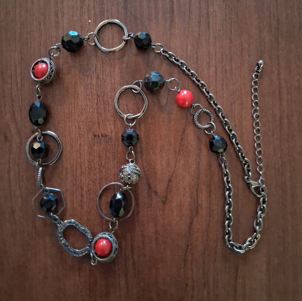 Elegant Red and Black Necklace
